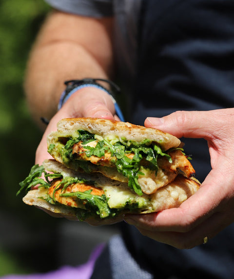 Spicy Bomba Chicken Panino with Fontina & Pesto